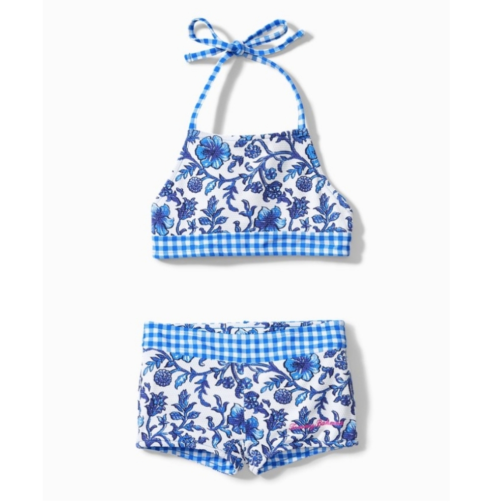 Tommy Bahama Reversable Blue and White Two Piece Set with Floral Print